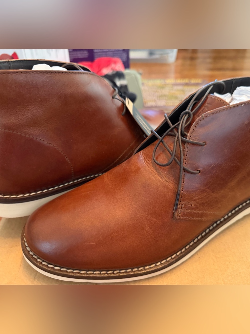 Men's Leather Crevo Chukka Boots in Brown